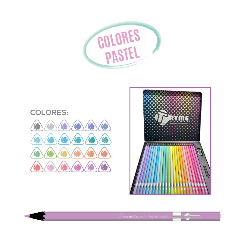 Lápices de colores pastel 1335 – TRYME